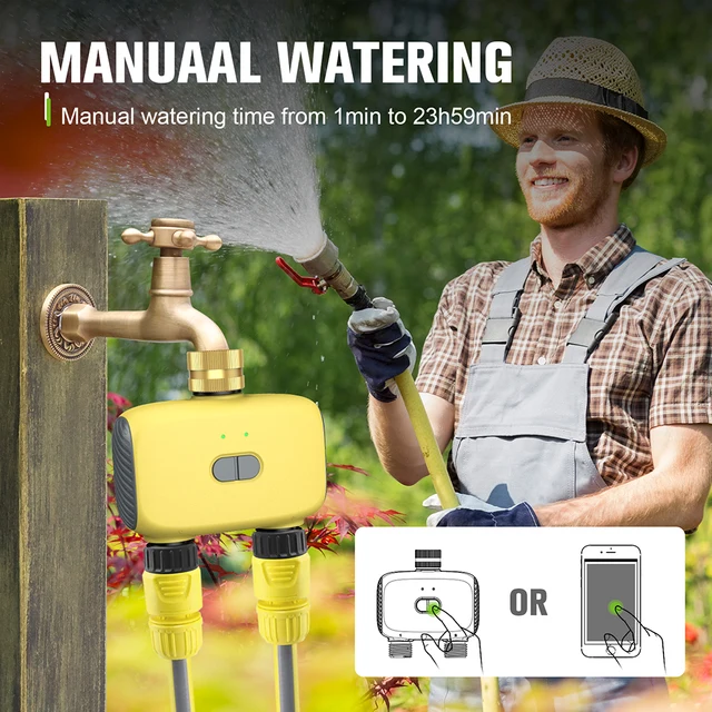 2-Outlets Tuya Smart Zigbee 3/4" Faucet Water Timer APP Control Drip Irrigation System WiFi Sprinkler Works with Alexa Google 2