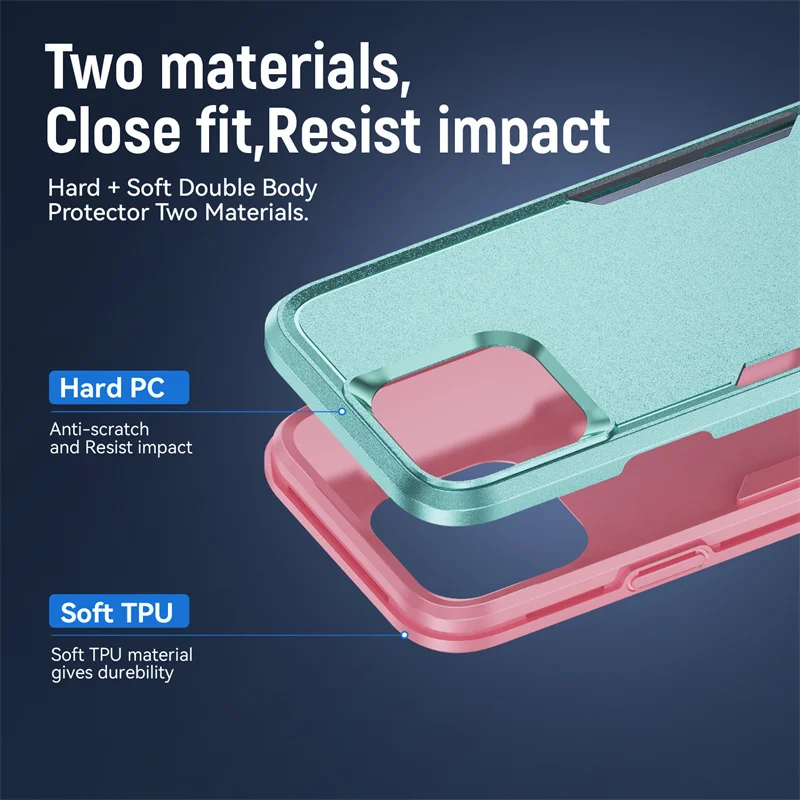 Durable Armor Shockproof Protective Phone Case – Heavy Duty Hard PC + TPU Back Cover