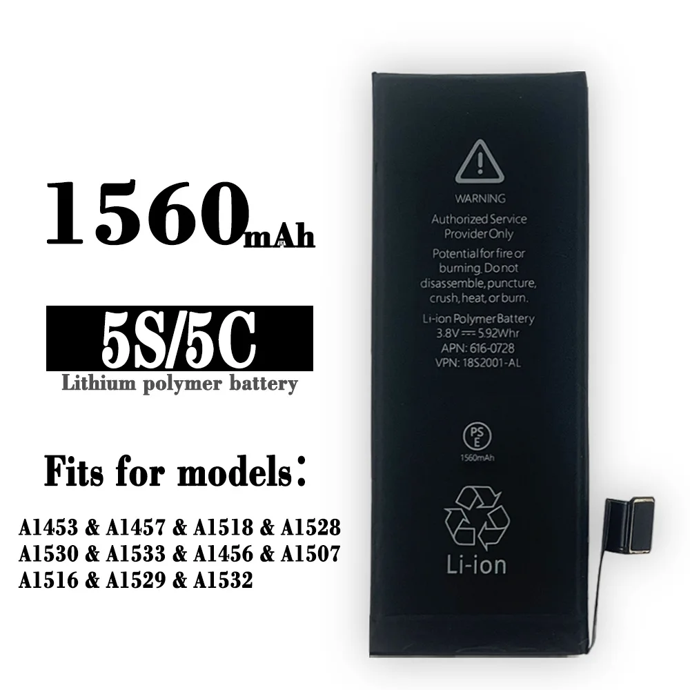 Replacement battery for Apple iPhone 5S 5C A1453 A1457 A1518 A1528