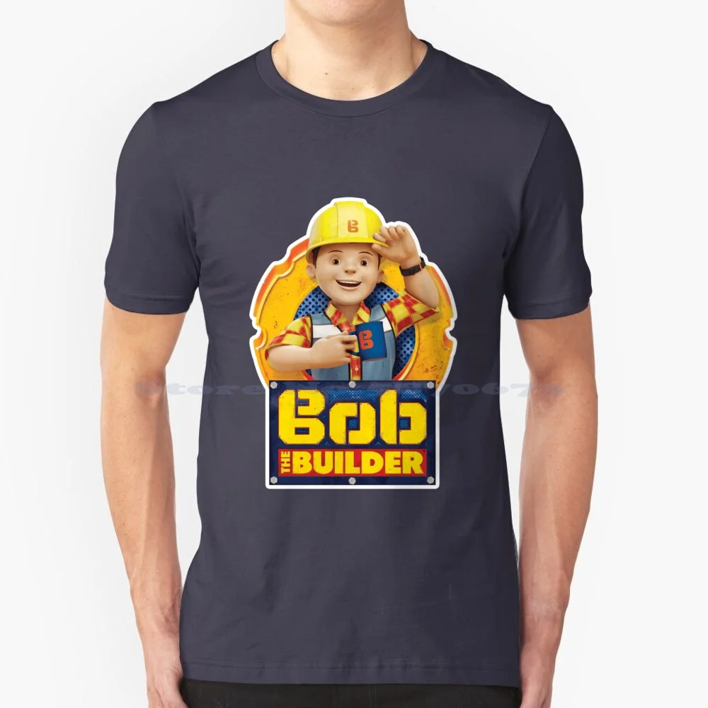 Bob The Builder Con Segno T Shirt 100% Cotone Tee Bob Builder Sign
