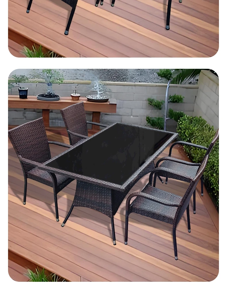 Portable Patio Table Chair Set Balcony Furniture Garden Lounge Rattan Cheap Crib Govee Prefabricated Coffee Mesas Furnitures