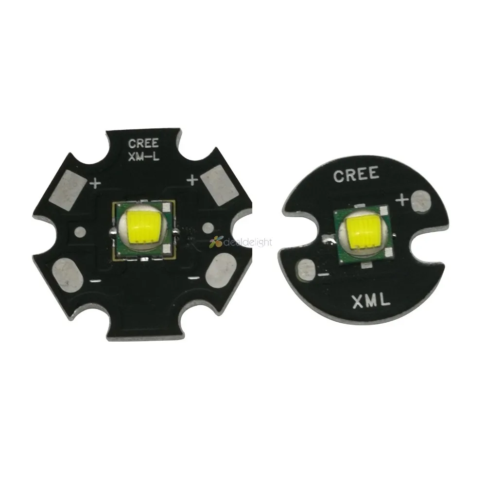 

10pcs CREE XM-L T6 LED Emitter 10W Cool White High Power LED Lamp XML With 12mm 14mm 16mm 20mm PCB For Flashlight Head Lamp