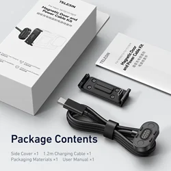 TELESIN Magnetic Waterproof Charging Side Cover Kit with Easy - Remove Type - C Port - 1pcs
