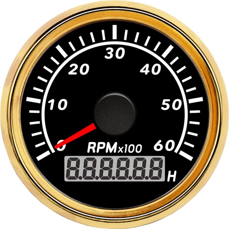 Nowy typ automatycznych obrotomierzy 52mm 0-6000 obr./min mierniki obrotowe do łodzi z 8 rodzajami podświetlenia kolorów i godzin 9-32v