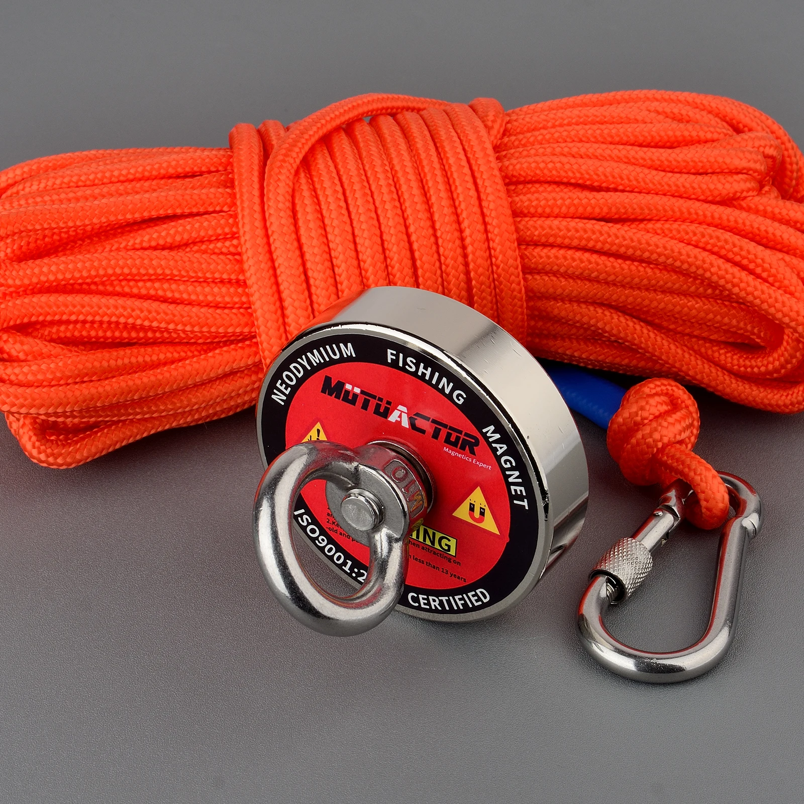 Strong Fishing Magnet Kit 150KG/220KG Heavy Duty 49feet Rope Gloves Locking Carabiner,Threadlocker 4