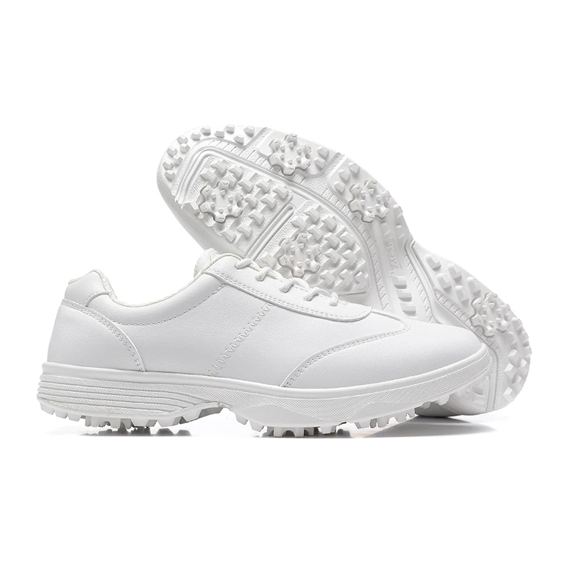 

All White Women Golf Sport Shoes Non-slip Outdoor Grass Jogging Walking Shoes Lady Golfing Athletic Sneakers