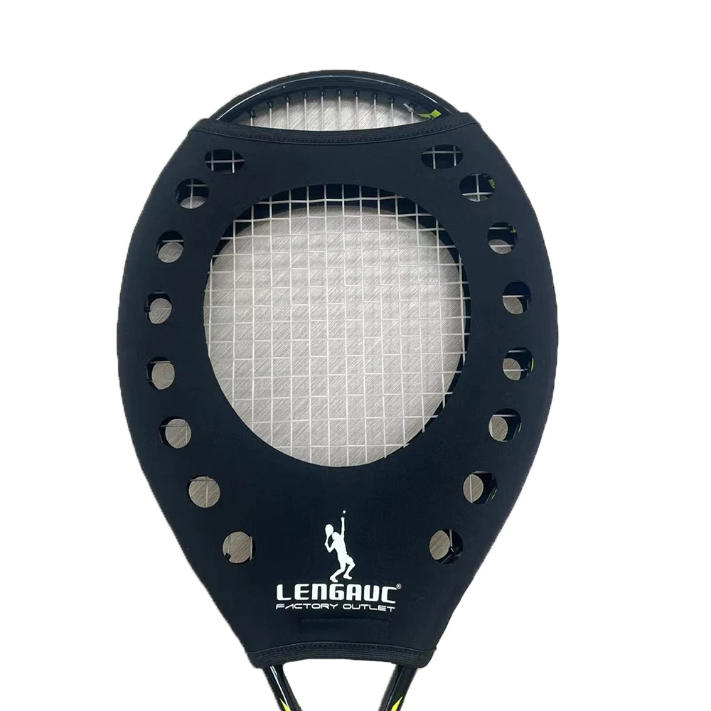 Tennis Trainer Tennis Racket Sweet Spot Trainer Adjustable Position Learn to Hit The Center Swing Training Aid Protection Cover For Practice