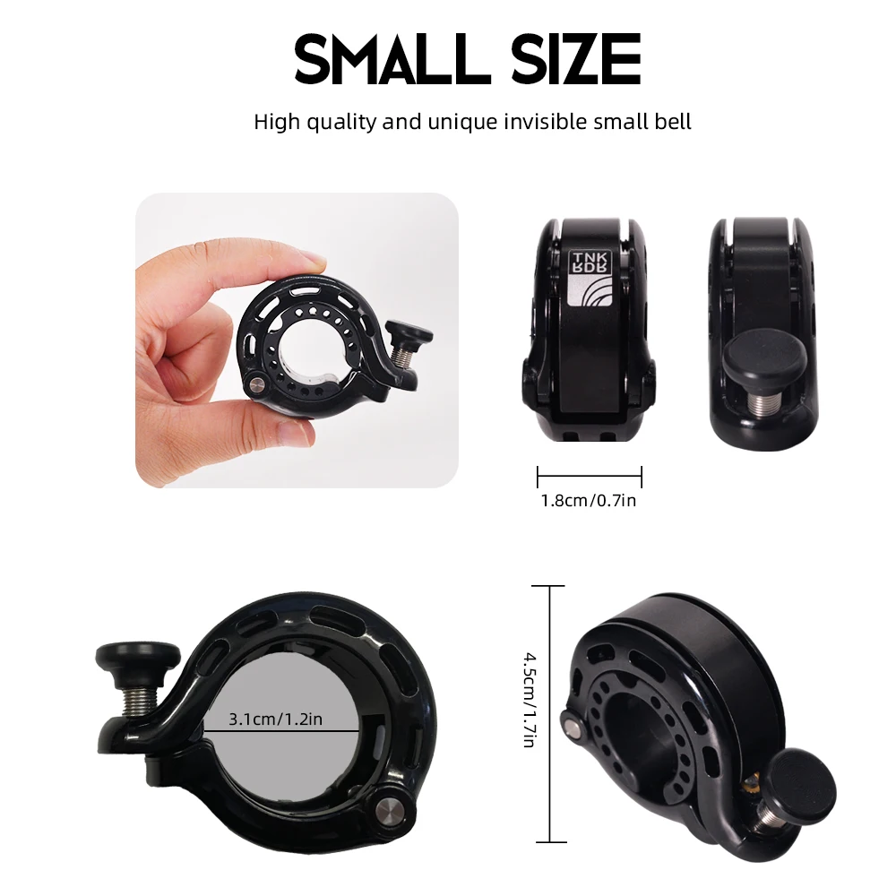Bicycle Bell ThinkRider Stainless Bicycle Bell Ring MTB Cycling Horn Bike Handlebar Bell Crisp Sound Horn for Bicycle Safety Bike Accessories