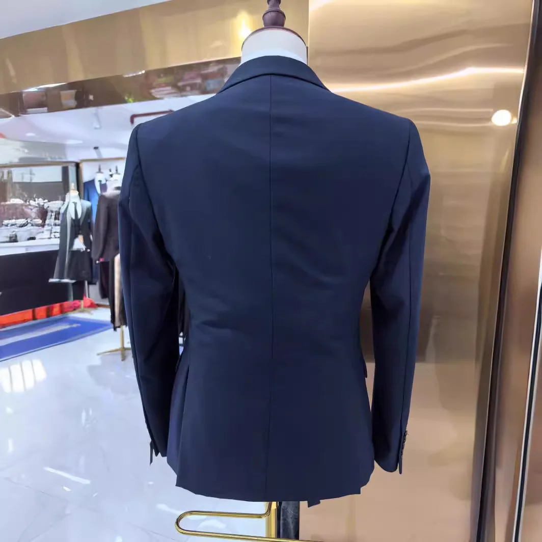 2024 New Men's Suit Two-piece Wedding Groom and Best Men's Business Korean Best Man Banquet Oversized Set Blazer Masculino