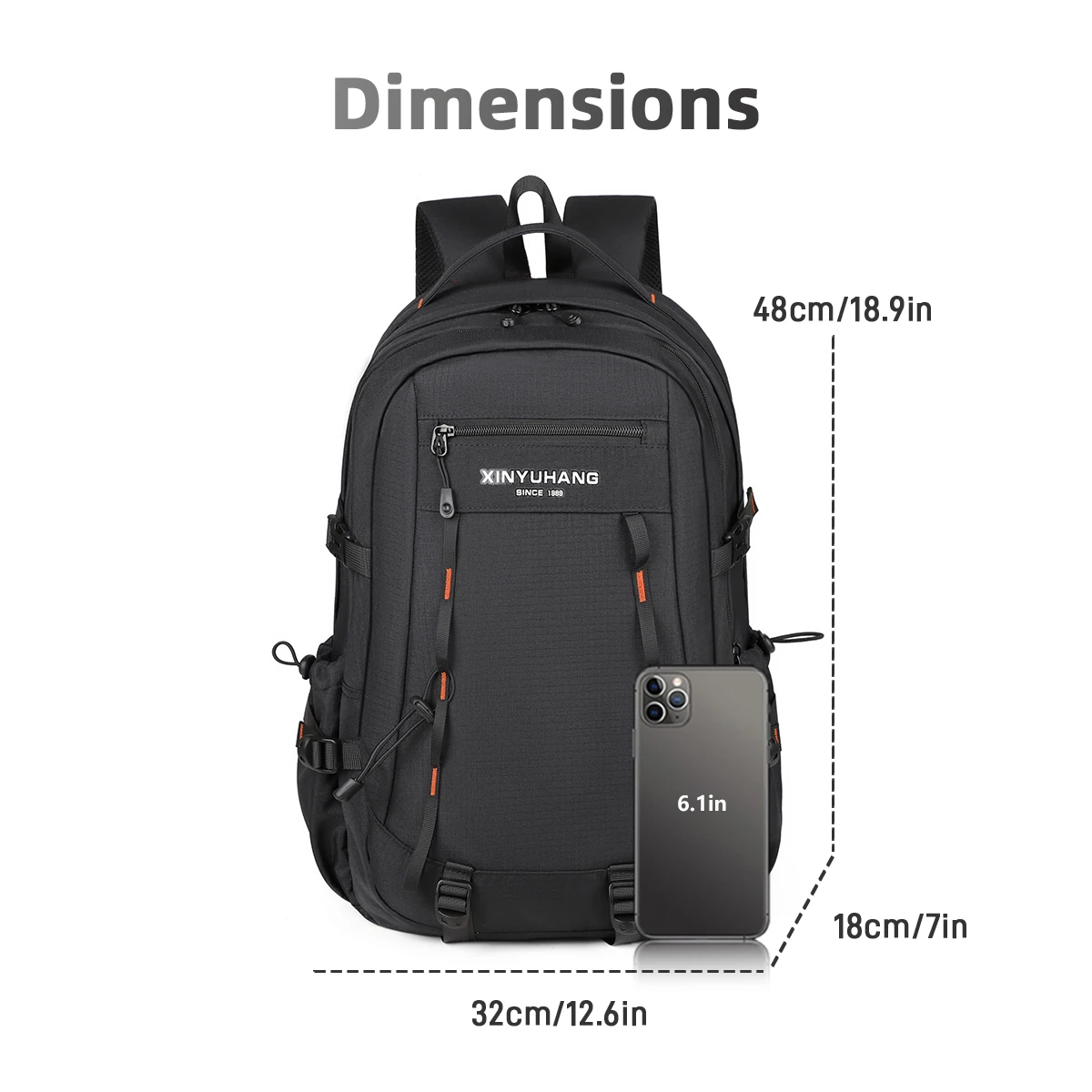 Urban Commuting Men's Large-Capacity Business Waterproof Backpack Travel Laptop Business Trip Backpack College Student High School Student Hiking