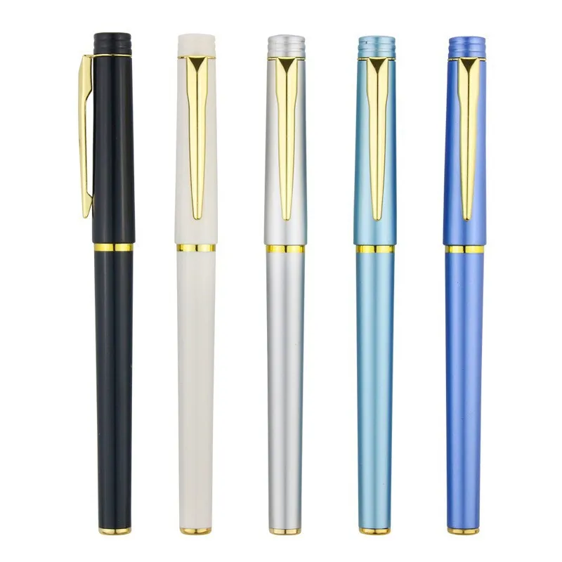 

10Pcs High Quality Luxury Type Metal Brass Pen Neutral Signature Pen Business Advertising Gift Writing Stationery