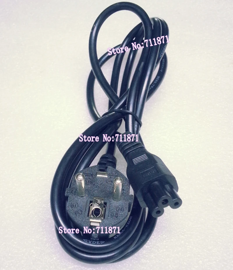 180cm 3 Plug C5 EU Power Cable 3*0.75mm Square IEC C5 EU Power Cord 3 hole IEC320 Line hole 2 Round Plug