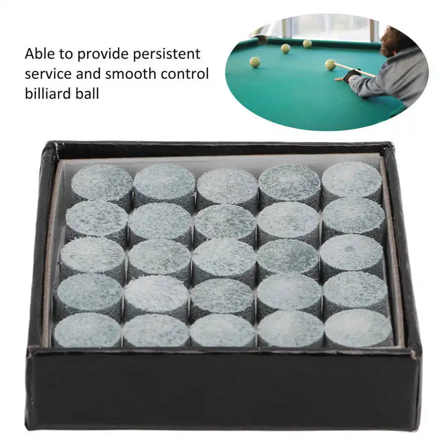 50pcs Pool Tips LP American Snooker Leather Head Billiard Cock Leather Head Replacement Accessory billiard tips
