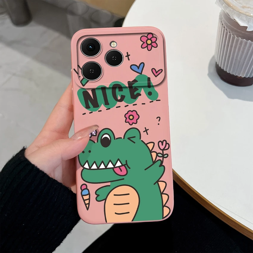 Lovely Panda Liquid Silicone Anti-Slip Phone Case with Camera Protection