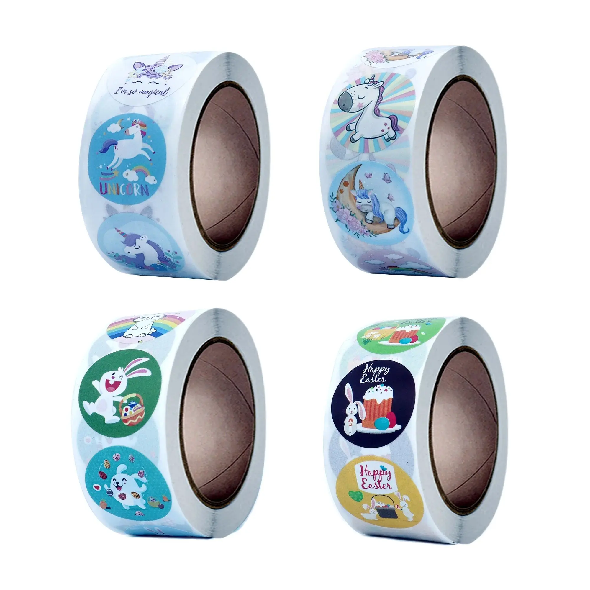 500 Cute Unicorn Mermaid Thank You Stickers Kawaii Kids Cartoon Sticker Roll Christmas Gift Seal Student DIY Scrapbooking cartoon stickers,cartoon sticker,thank you stickers