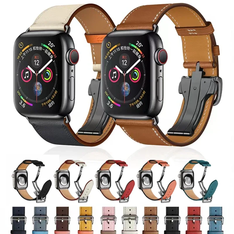 Premium Genuine Leather Watch Strap - Elegant Wristband
