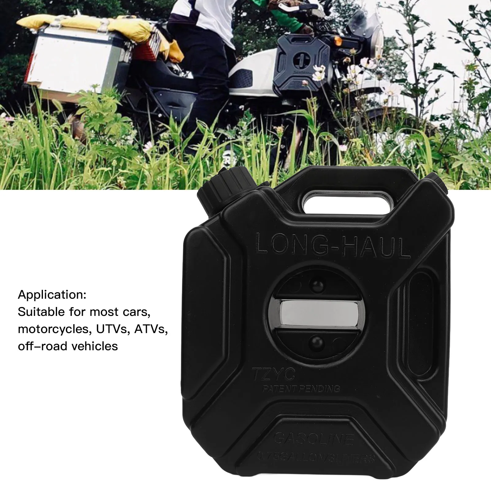 3L 0.75 Gallon Auxiliary Fuel Tank Large Capacity Emergency Gas Can For Car Motorcycle UTV ATV