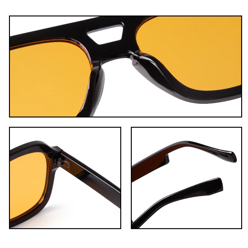 Sorvino Vintage Retro Frauen Männer 70er Jahre avaition Sonnenbrille klassische trend ige quadratische gesungene Brille für Damen gelb – Detail 4