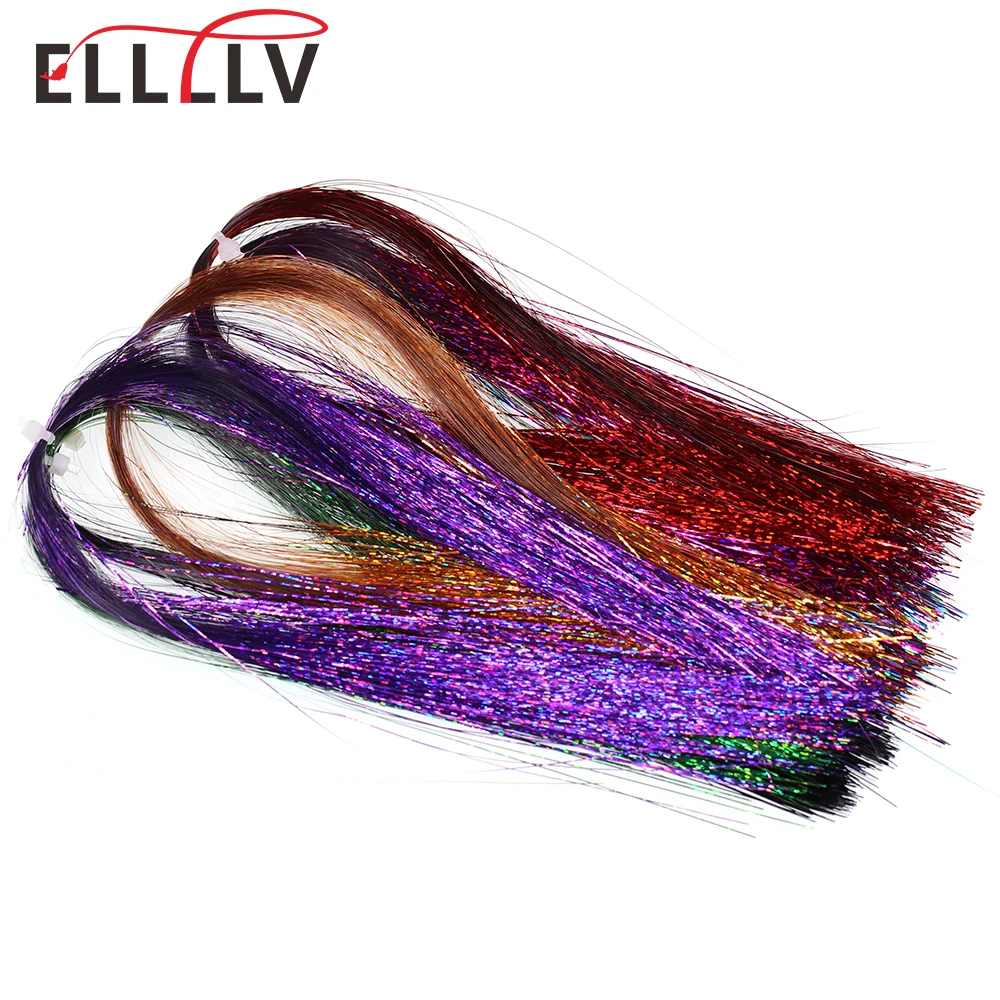 2Packs Saltwater Steelhead Streamer Fly Tying Flat Holo Tinsel Flash Minniw Pike Fly Tying