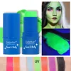 Halloween Face Body Painting Stick Cream Waterproof UV Light Neon Green Purple Pink Black White Paint Cream Party Art Makeup 3