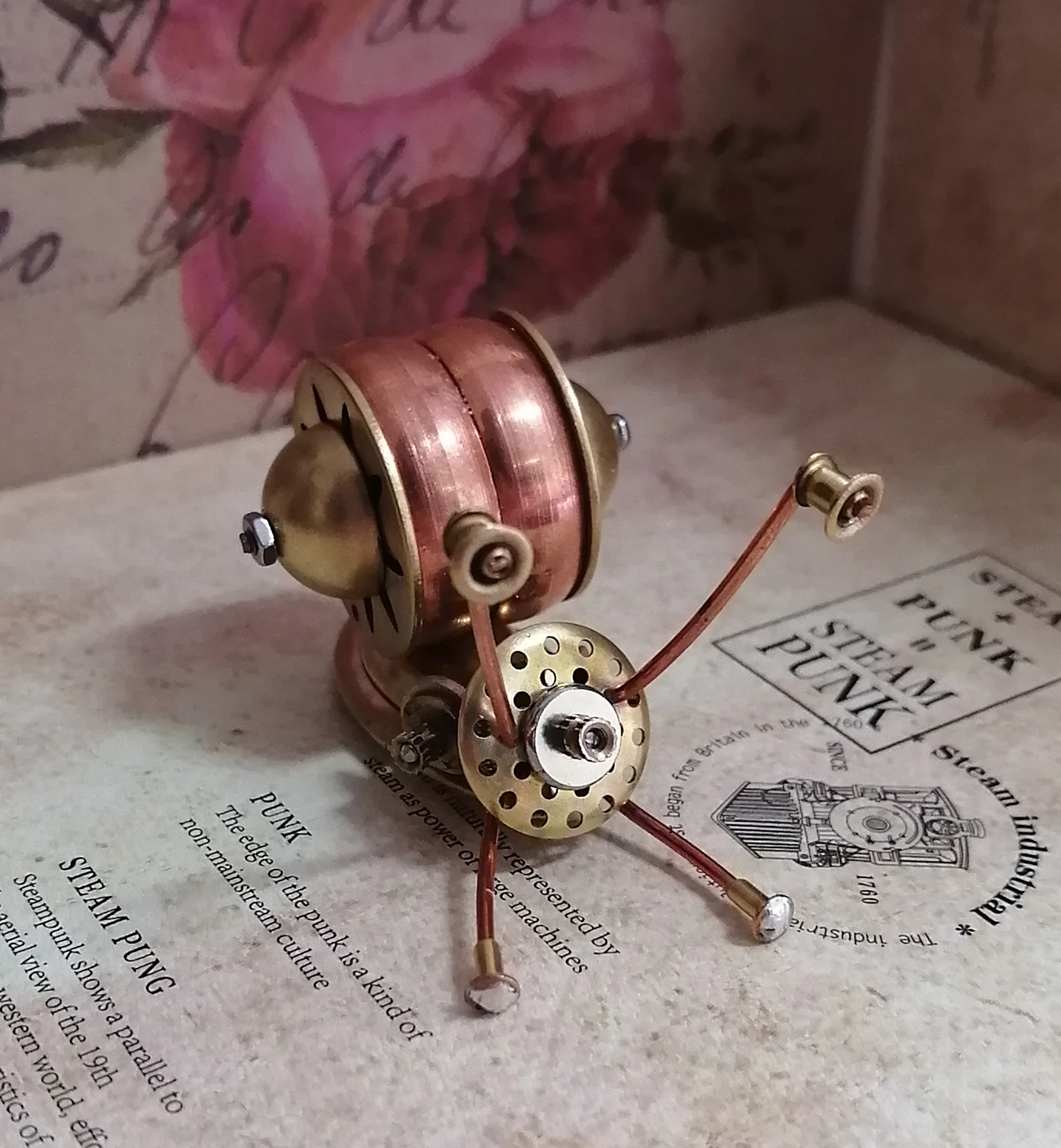 3D steampunk mechanical insect snail handmade all metal small crafts creative ornament