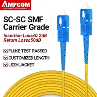 AMPCOM สายแพทช์ไฟเบอร์ออปติก, SC TO SC UPC singlemode Simplex SMF 9/125μm โค้งงอ insensitive LSZH สายไฟเบอร์ออปติก 1