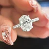NeeTim 3ct Oval Cut Moissanite Lab Diamond Rings for Women 925 Sterling Silver Proposal Ring Wedding Engagement Band Jewelry 3