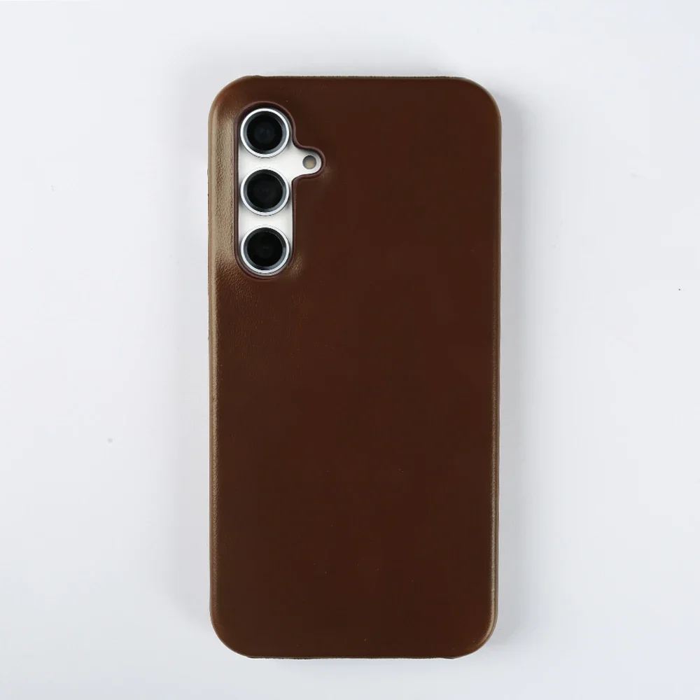 Retro Genuine Leather Phone Case with Aesthetic Oil Wax Finish