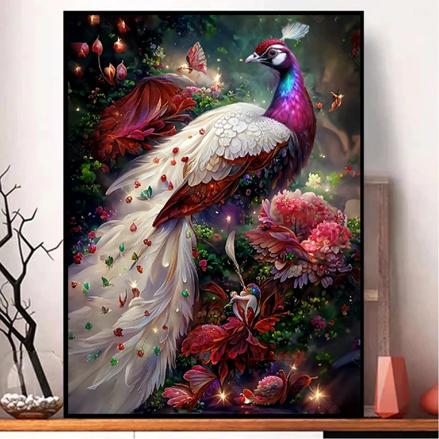 Modern Merch Peacock Diamond Art Kits for Adults, 5d Bird Scenery Diamond  Painting by Numbers Kits for Adults, Large Landscape Diamond Paintings