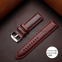 Vintage Cowhide Genuine Leather Quick Release Watch Strap Bracelet - 18mm (Red Brown)
