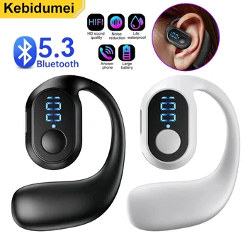 Bluetooth 5.3 Cuffia Gancio per l'orecchio Auricolare wireless Display a LED Chiamate HD Microfono Suono surround Auricolari Cuffie da gioco stereo HiFi