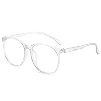 Lunettes d'ordinateur transparentes à grande monture pour femmes, rondes, Anti-lumière bleue, optique, lentille plate, Protection des yeux, lunettes unies 4