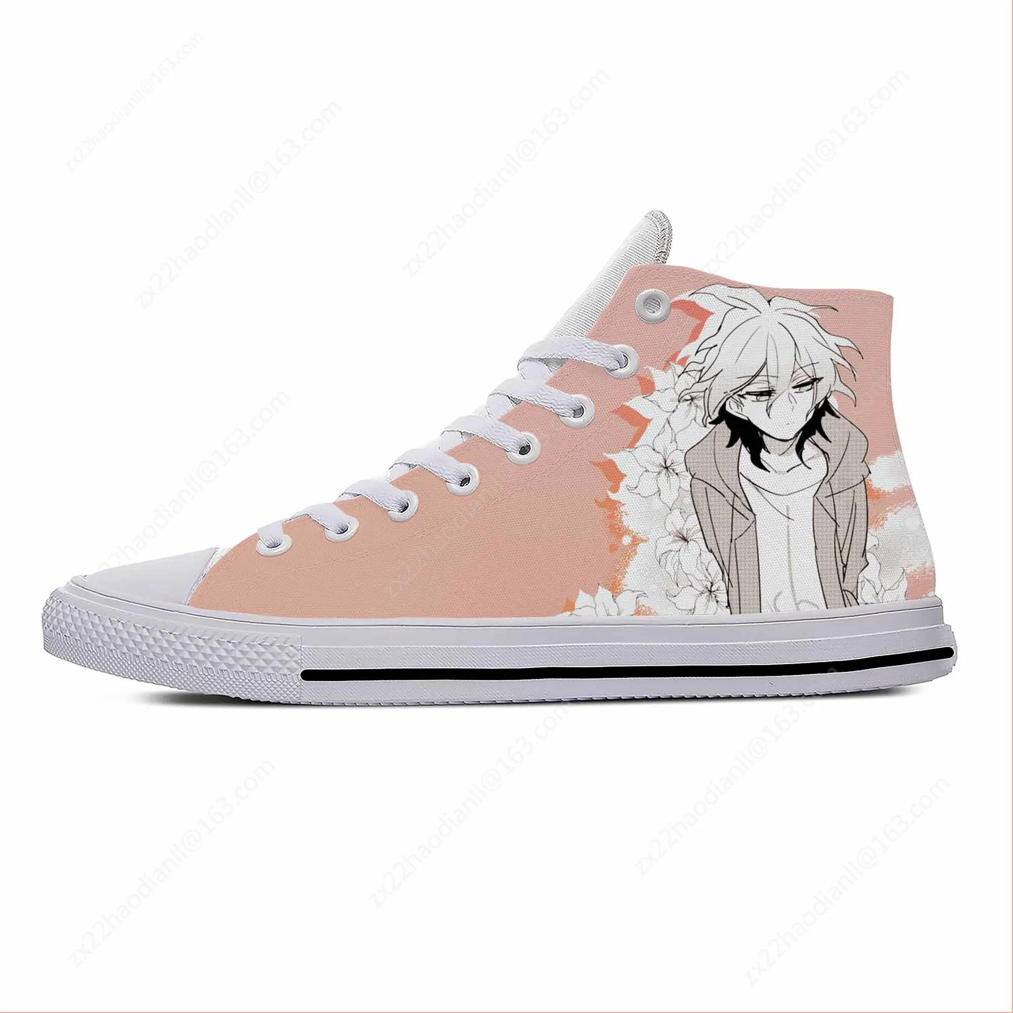 Hot Anime Cartoon Game Danganronpa Komaeda Nagito Casual Cloth Shoes High Top Lightweight Breathable 3D Print Men Women Sneakers