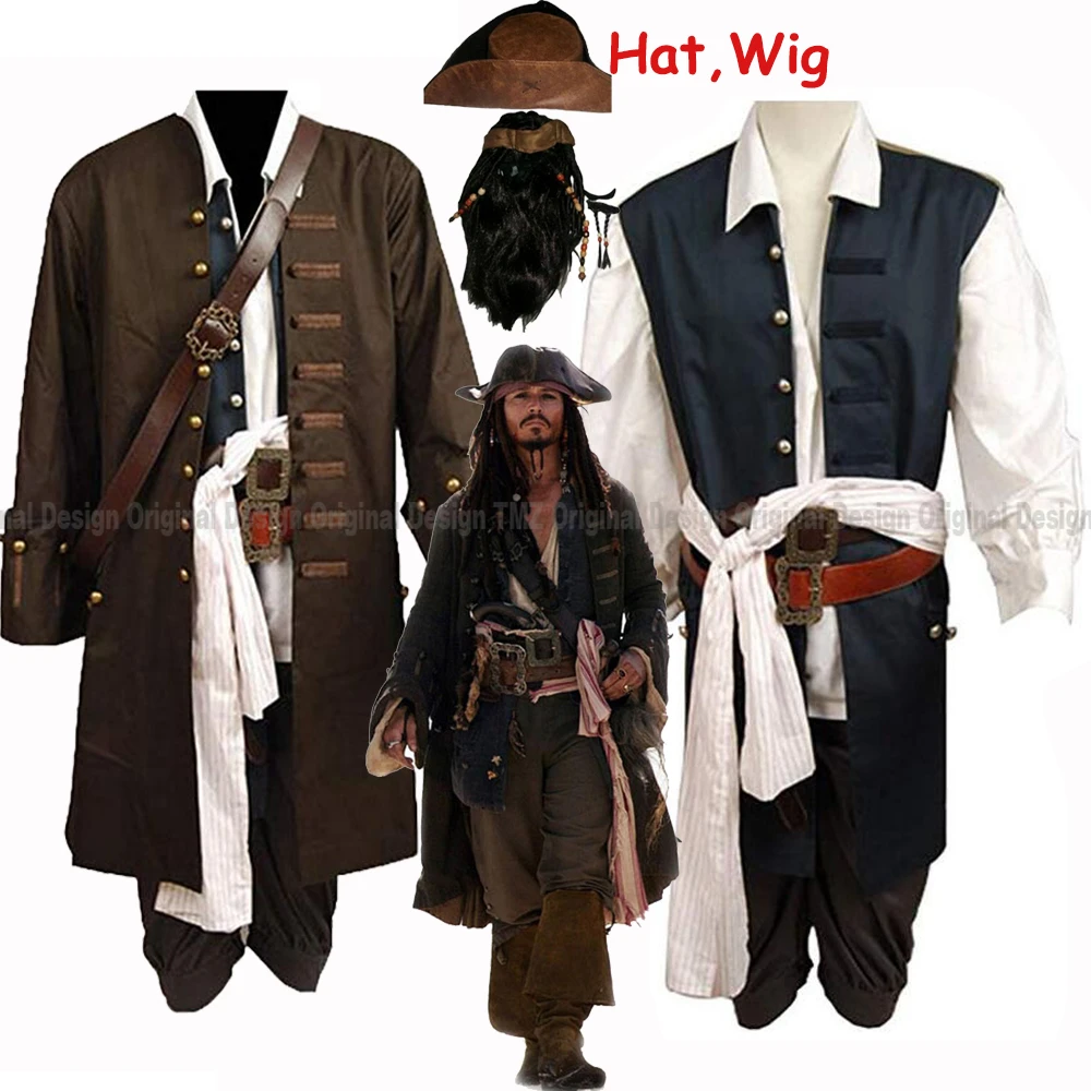 rosado fluido fenómeno Disfraz de Jack Sparrow para hombre, conjunto de chaqueta clothin de  Piratas del Caribe, traje de Cosplay para Halloween|Disfraces de anime| -  AliExpress