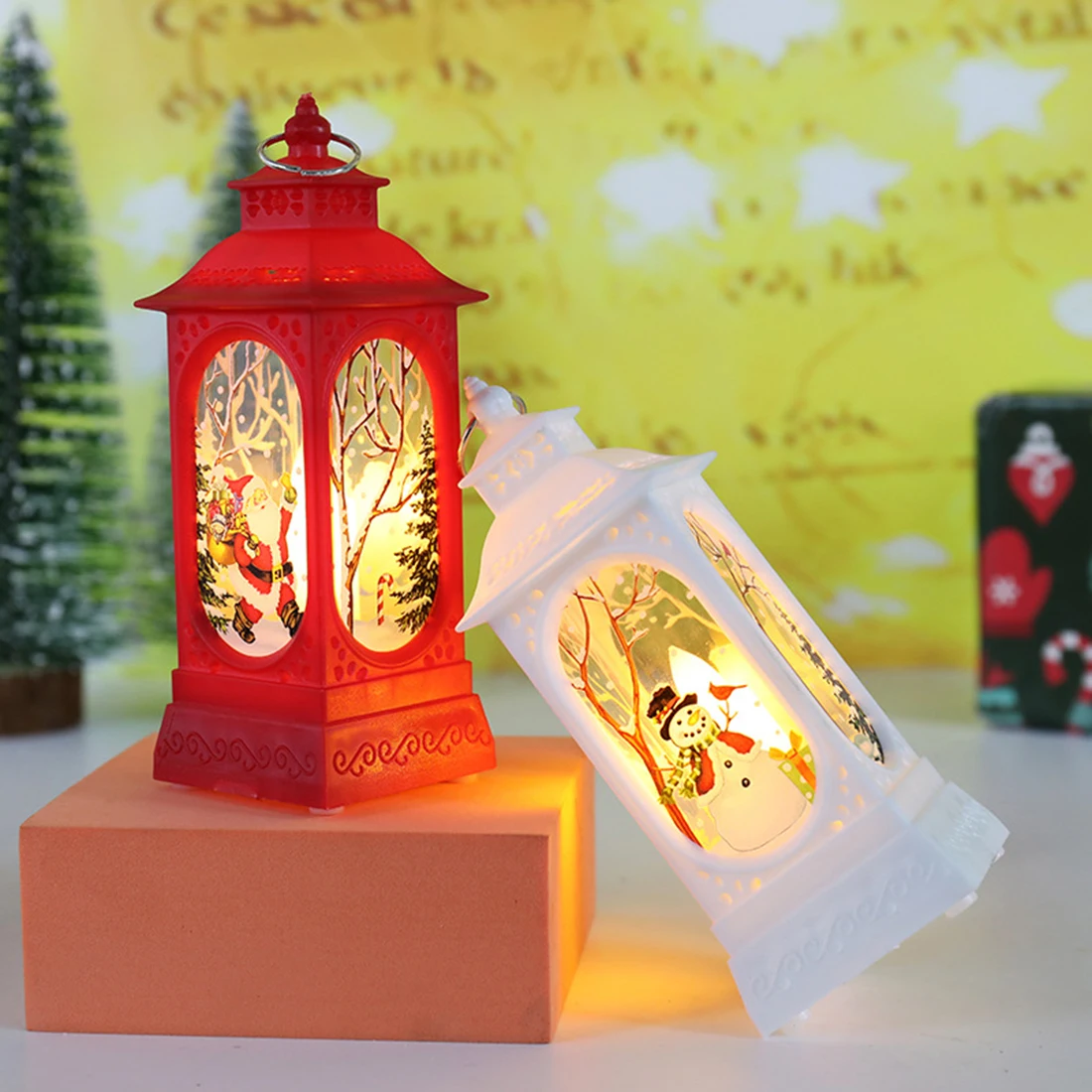 Christmas Santa Lantern Wind Lights Merry Christmas Decoration For Home Natal Navidad Xmas Ornaments Gifts New Year christmas decorations