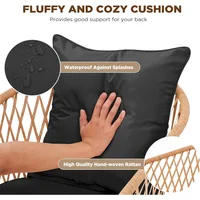 5/7/9-Piece All-Weather Rattan Patio Dining Set with 60" Wood Table Top, Removable Cushions & Umbrella Hole - Outdoor Furniture 5