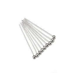 Louleur Premium Jewelry Making Head Pins - Wholesale DIY Accessories - 70mm x 100pcs (Rhodium)