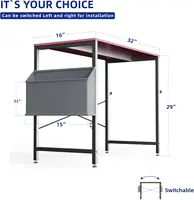 32 Inch Computer Desk for Small Spaces with Storage Bag, Home Office Work Desk with Headphone Hook, Small Office Desk 2