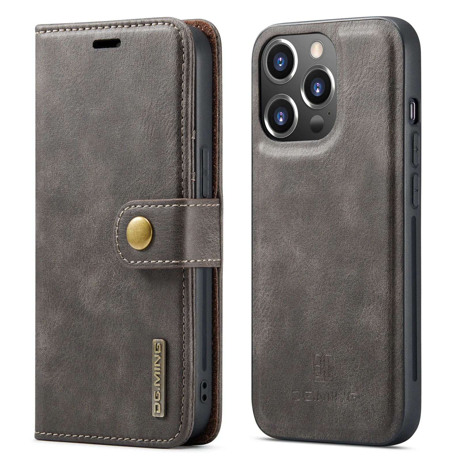 thumbnail image 1 of Funda de cuero magnética desmontable para iPhone 16 Pro Max 15 12 13 11 14 Plus XS XR X SE 2022 Funda tipo billetera con tarjetero, 1 of 5