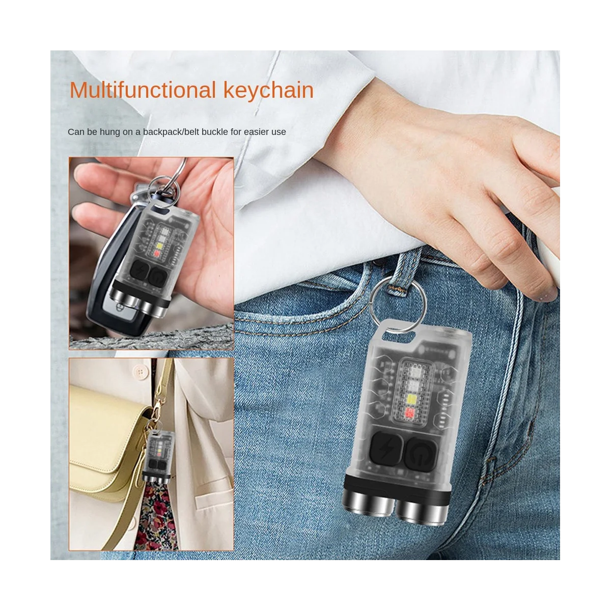 

Mini Torch Flashlight USB Rechargeable Flashlight,Small Pocket Flashlight Outdoor Waterproof Light