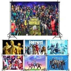 Kid Battle Royale Party Backgroud Fortnites Christmas Birthday Background Cloth Theme Layout Game Decoration Supplies Kids Gift