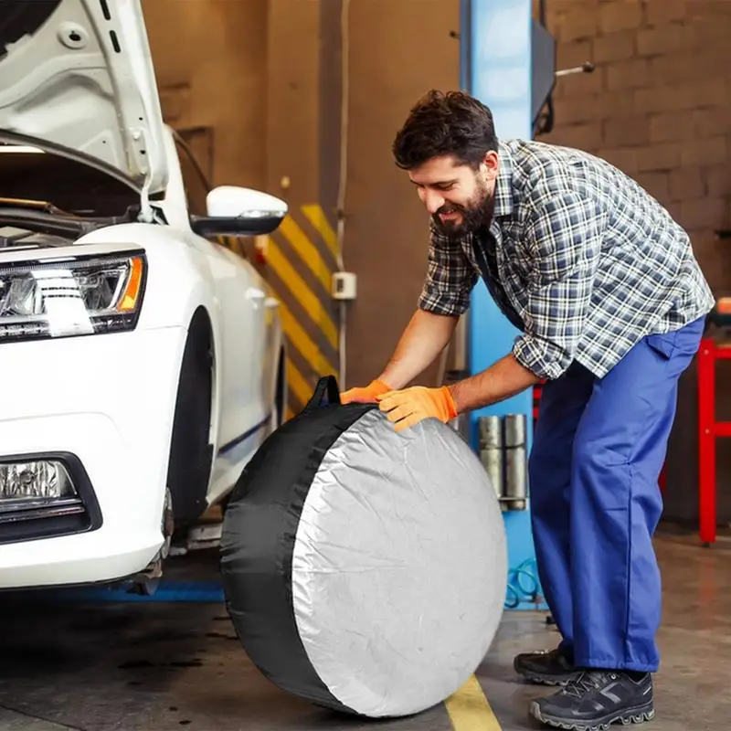 Wheel Storage Bags Car Tire Organizer Bag Waterproof Winter Tire Pouch With Handle Storage Dust Bag Portable Wheel