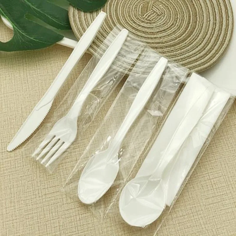 Disposable Dessert Spoons Biodegradable Cutlery Spoon Disposable Degradable Corn Starch Tableware Pizza Teaspoon Spoon Fork Knife Mini Cutlery Festival Party Accessories 100pc/lot