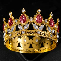 Elegant Crystal Tiara and Crown Cake Topper for Weddings and Birthdays (Wine red)