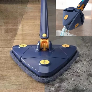 Telescopic Triangle Mop 360° Rotatable Spin Cleaning Mop Adjustable Squeeze Wet and Dry Ceiling Cleaning Home Window Floor Tools 1