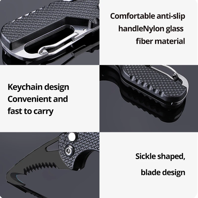 Parcel Knife 1pc Portable Multi-functional Parcel Knife Keychain Serrated Hook Unpacking Emergency Survival Box Opener