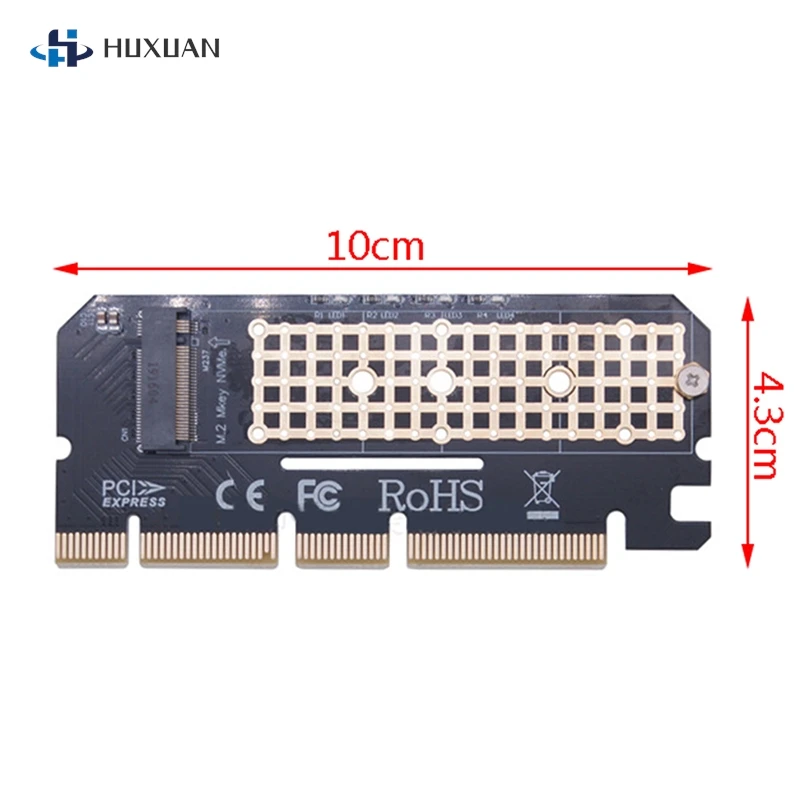 LED M 키 인터페이스 카드 포함 M.2 SSD to PCIE 3.0 X16 어댑터, NVMe 2230 2280 사이즈 M.2 SSD용 PCI 익스프레스 3.0 X4 지원