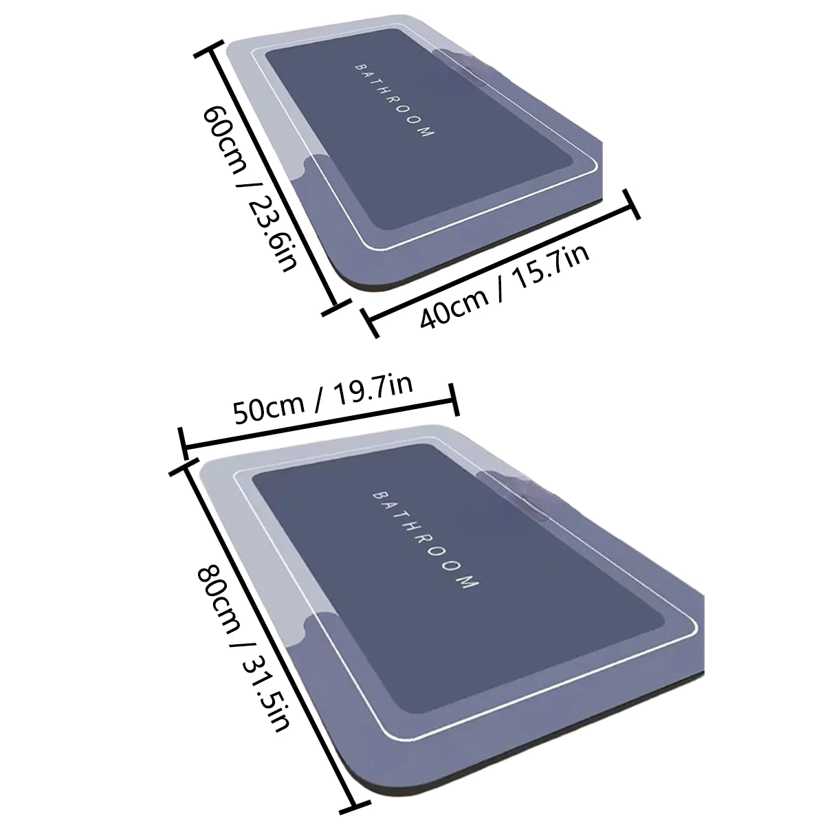 Simple bathroom diatom mud absorbent foot mat 2