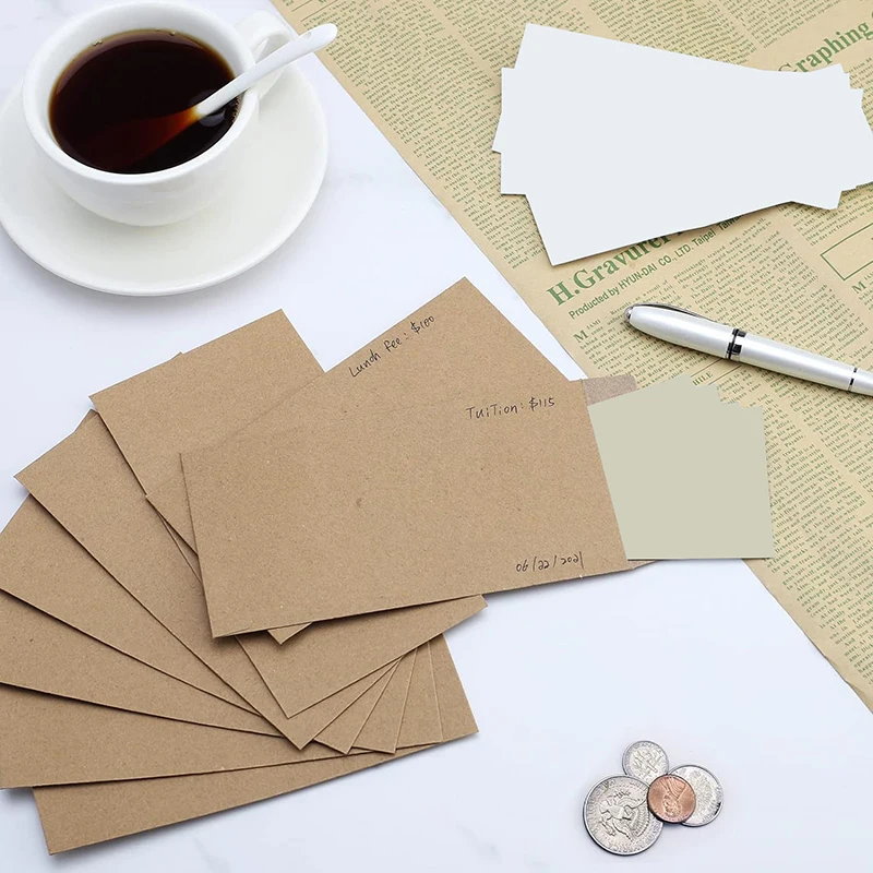 50Pcs Cash Envelopes Money Container Ultra-Thin DIY Coin Storage Envelopes Cash Storage Bags Kraft Paper Coin Pouches
