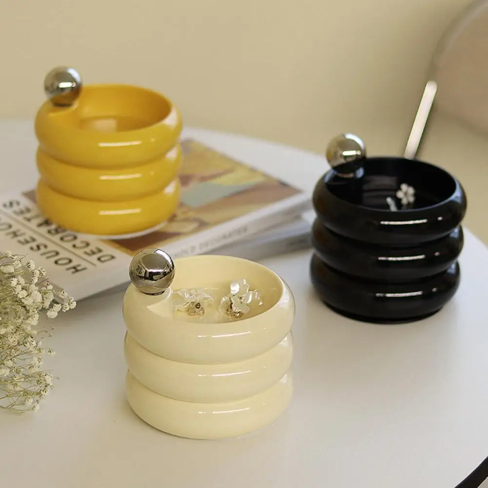 1Pc Nordic 3 Layers Plastic Rotatable Jewelry Box Earrings Ring Container Multi-Function Desktop Necklace Organizer with Lid